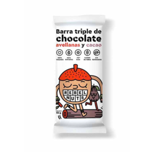 Barra triple de chocolate avellanas y cacao (Rebel Nuts)