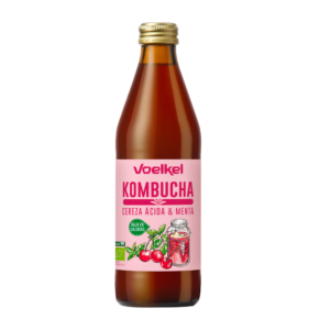 Kombucha Voelkel Orgánica Cereza y menta 330cc