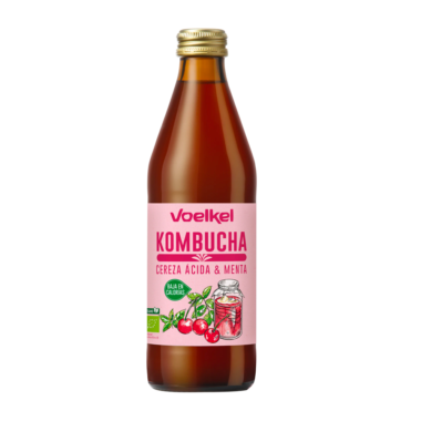 Kombucha Voelkel Orgánica Cereza y menta 330cc
