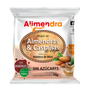 Alfajor Alimendra Almendras y Castañas Maní 70g