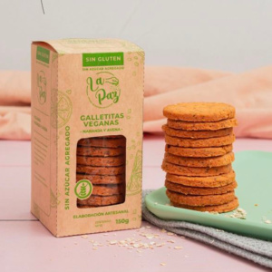 Galletas veganas naranja y avena s/azucar s/gluten La Paz