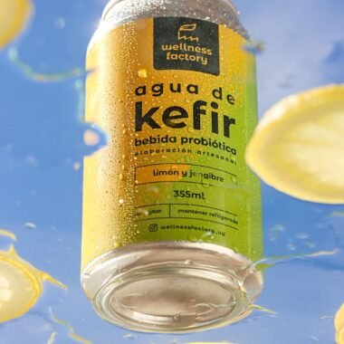 Agua de Kefir Lata Limón y Jengibre 355ml