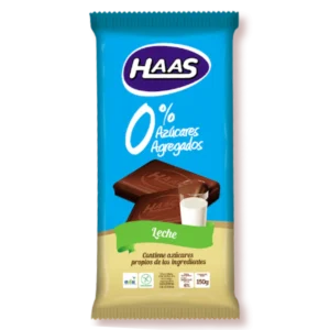 Tableta Haas s/azúcar c/leche 150g